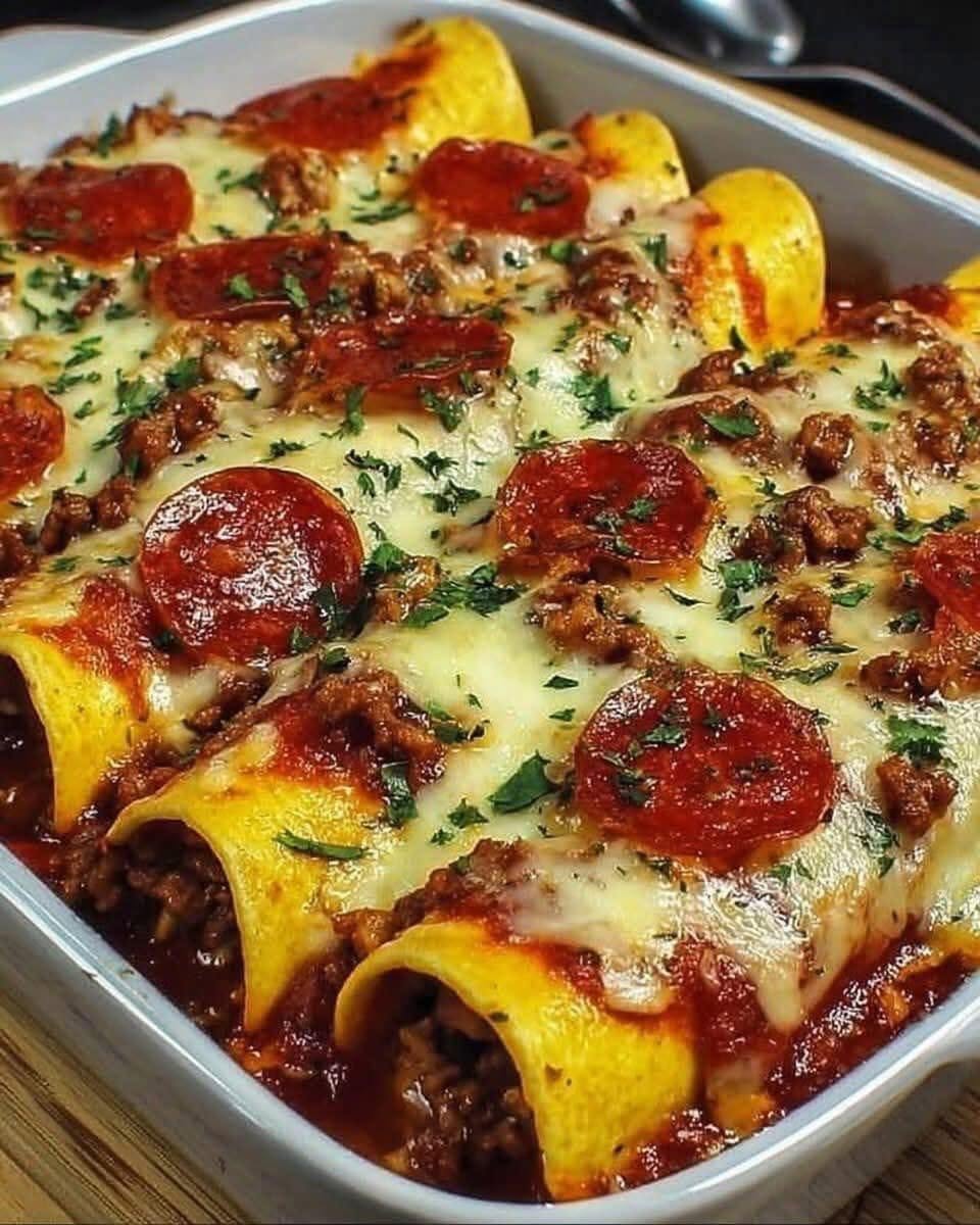 Pepperoni Pizza Enchiladas