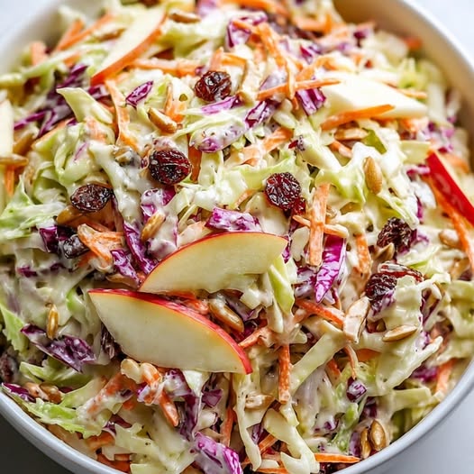 Creamy Apple Raisin Coleslaw