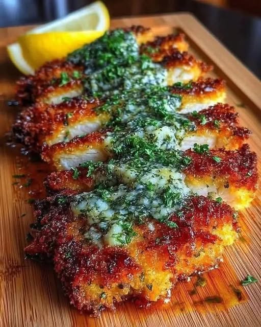 Crispy Hot Honey Lemon Feta Chicken Cutlets