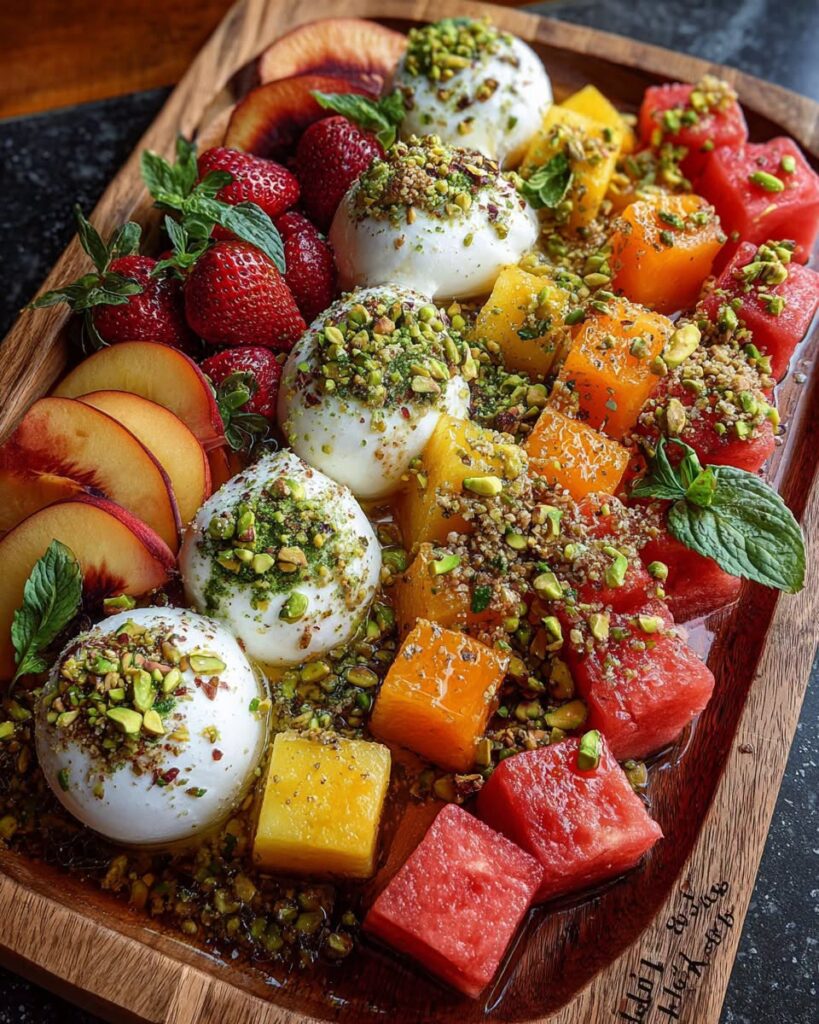mixed-summer-fruit-burrata-cubes-with-pistachio-crunch