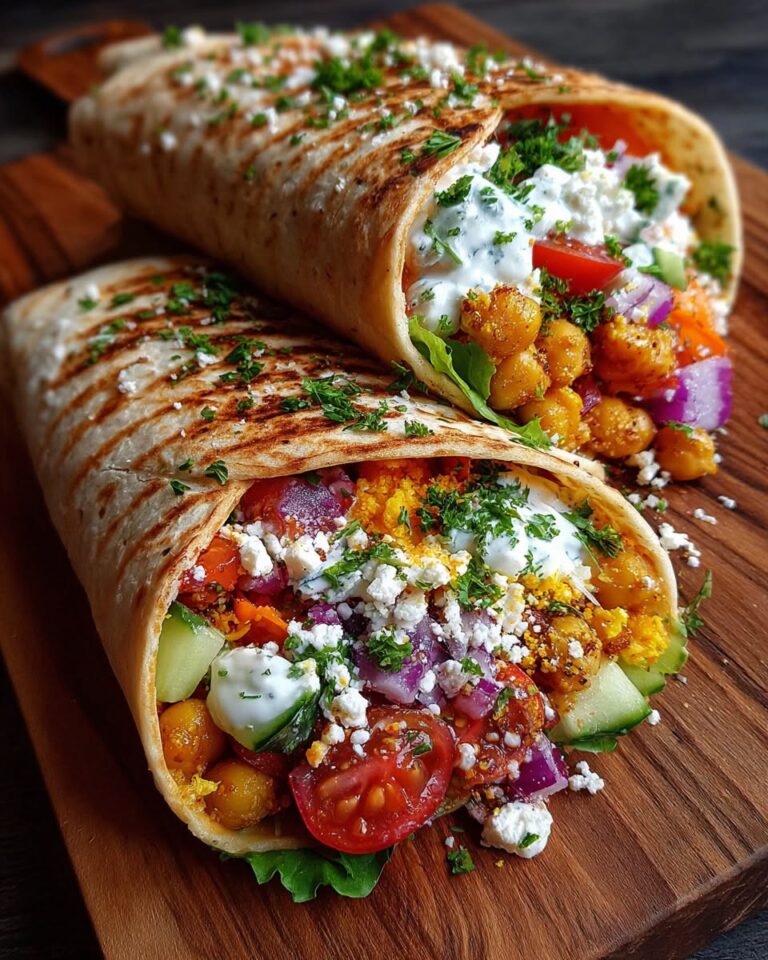 chickpea-feta-wrap-with-veggies-yogurt-sauce