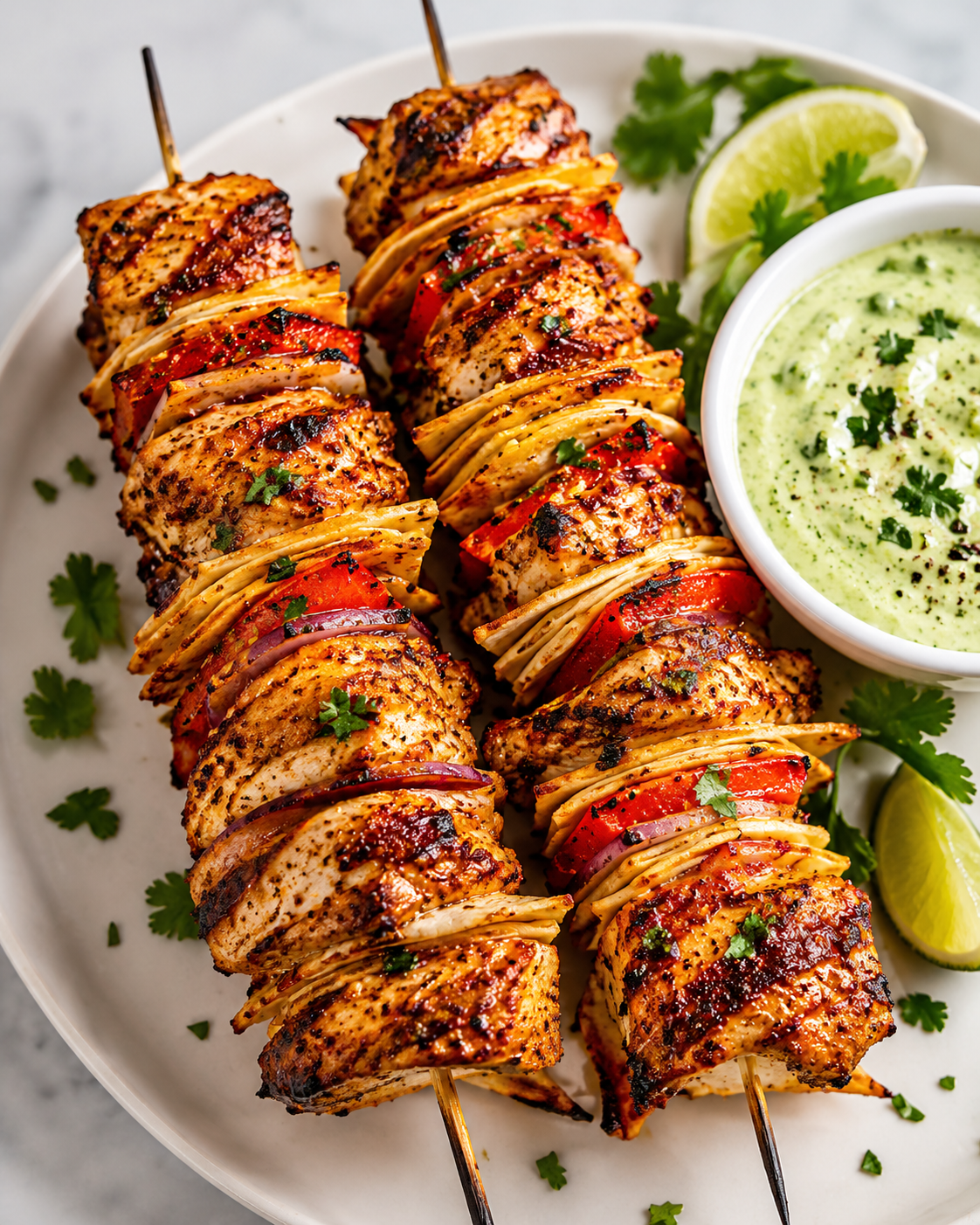 Chicken Tortilla Kebabs