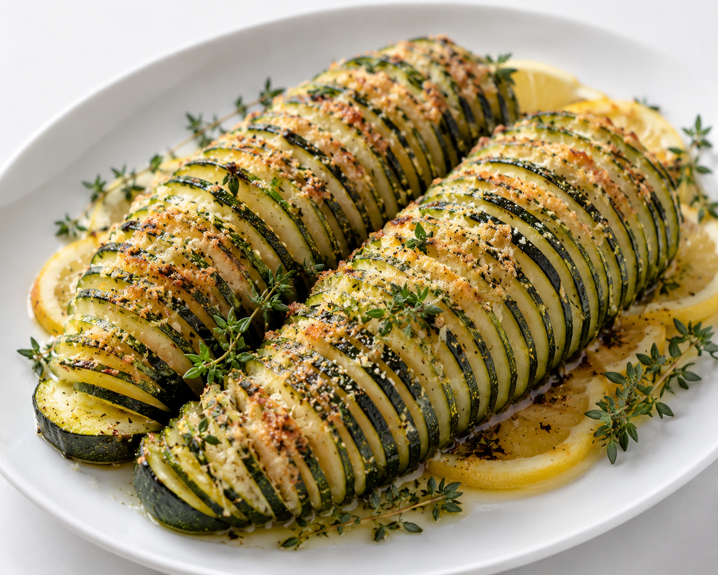 Parmesan & Lemon Thyme Accordion Zucchini