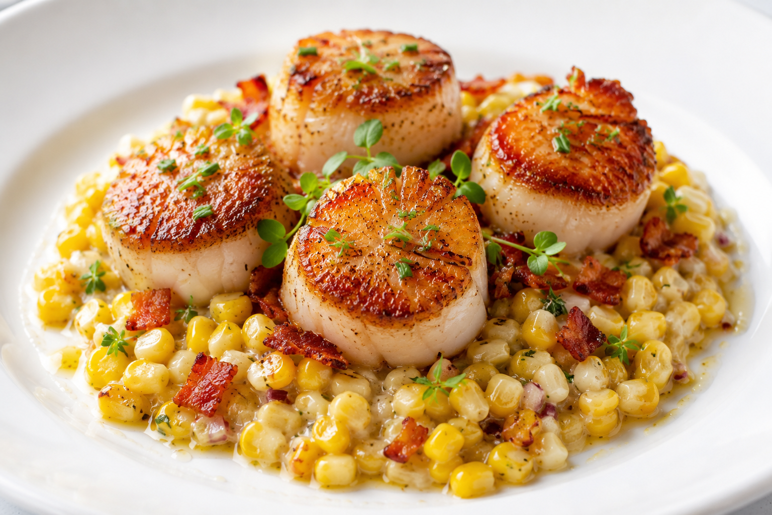 Seared Scallops with Sweet Summer Corn