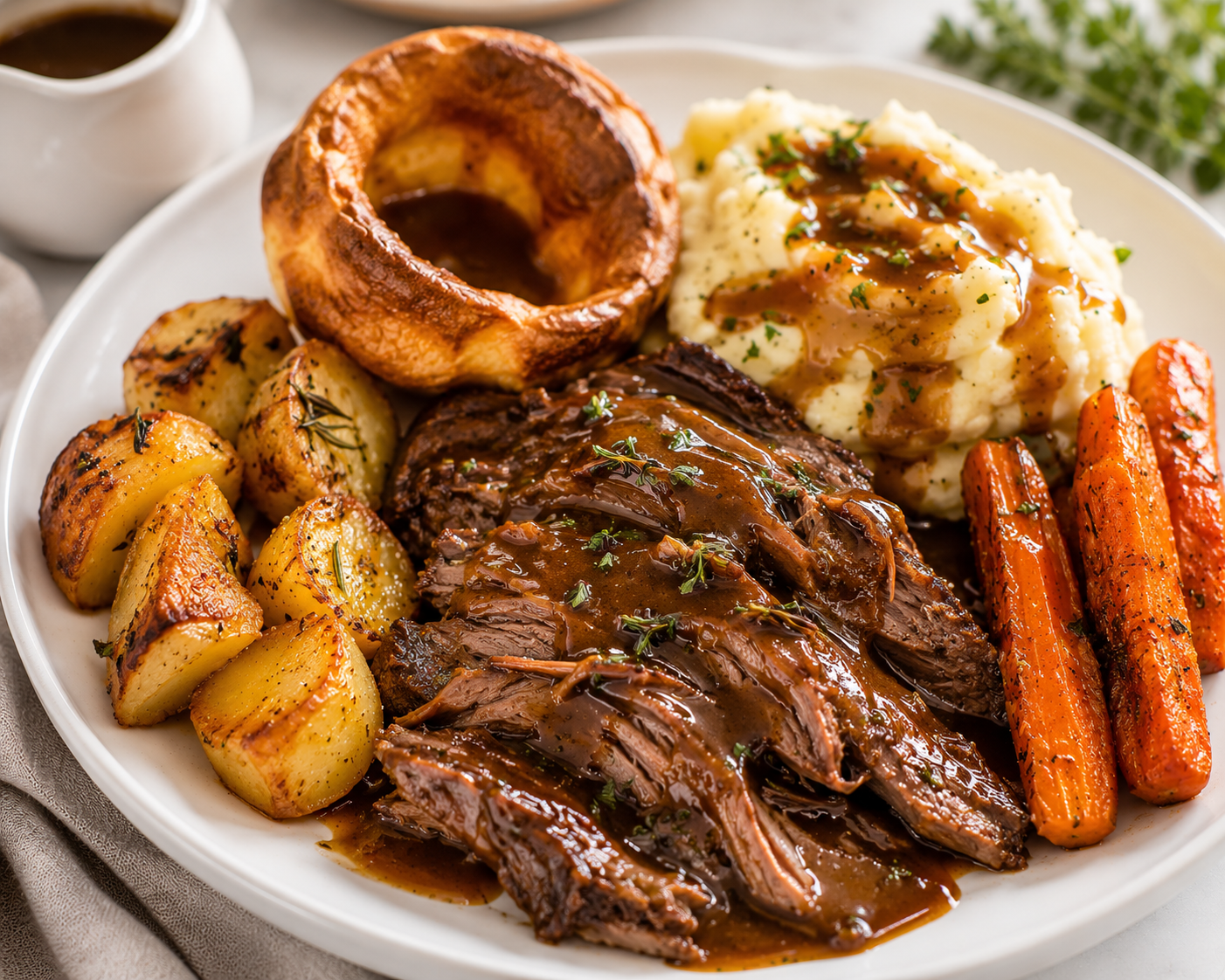 Slow Cooked Beef Roast Dinner