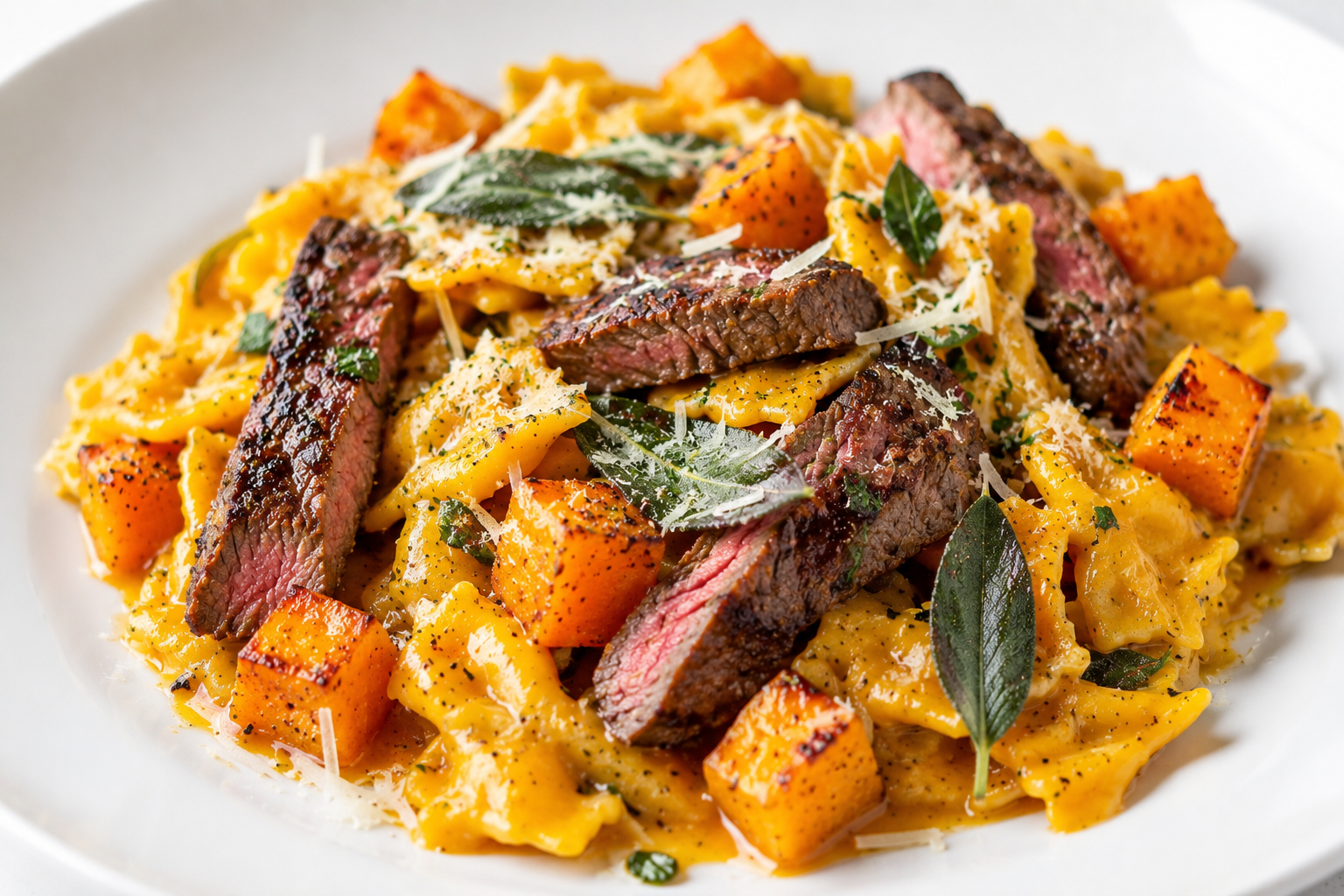 Steak & Pumpkin Pasta